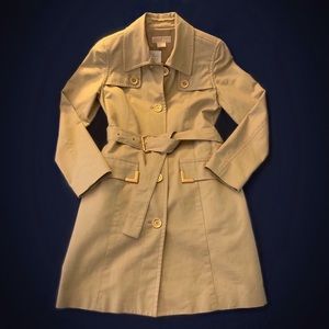 Michael Kors Gold Button Classic Tan Trench Coat